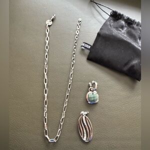 Elegant Silver Necklace with Charms